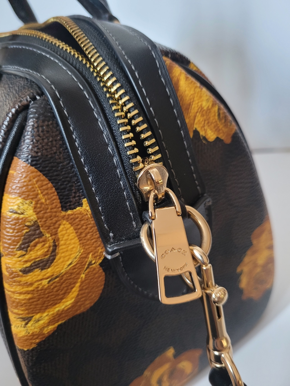 Coach Rowan Satchel Bag in Signature Canvas with Floral Print - Picture 13 of 16